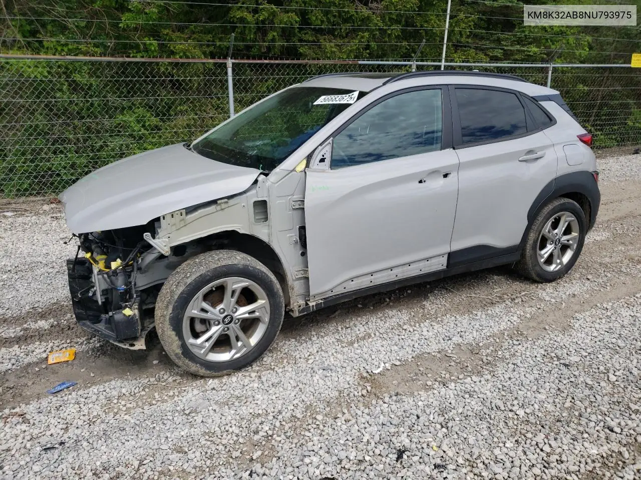 2022 Hyundai Kona Sel VIN: KM8K32AB8NU793975 Lot: 56683675