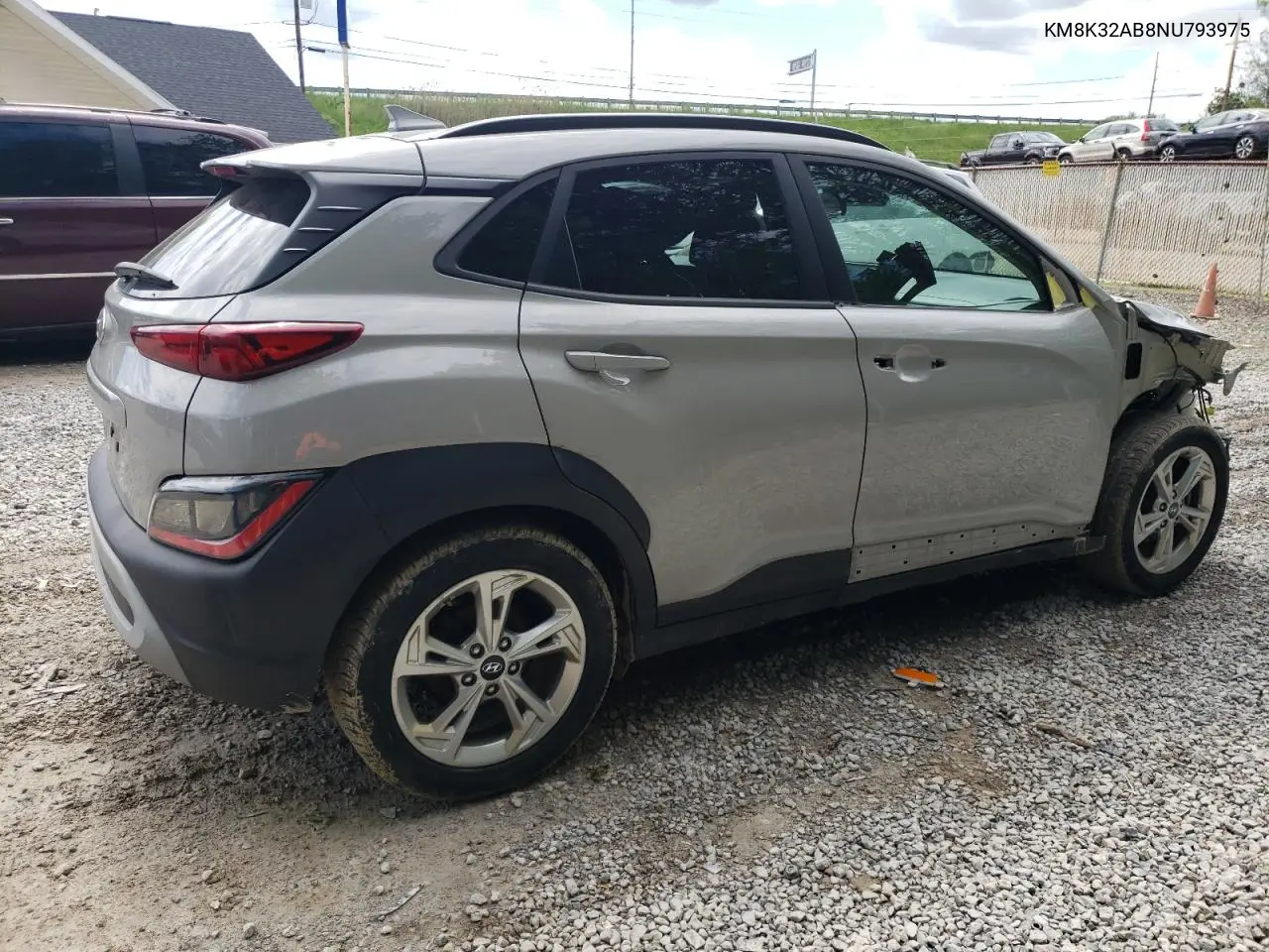2022 Hyundai Kona Sel VIN: KM8K32AB8NU793975 Lot: 56683675