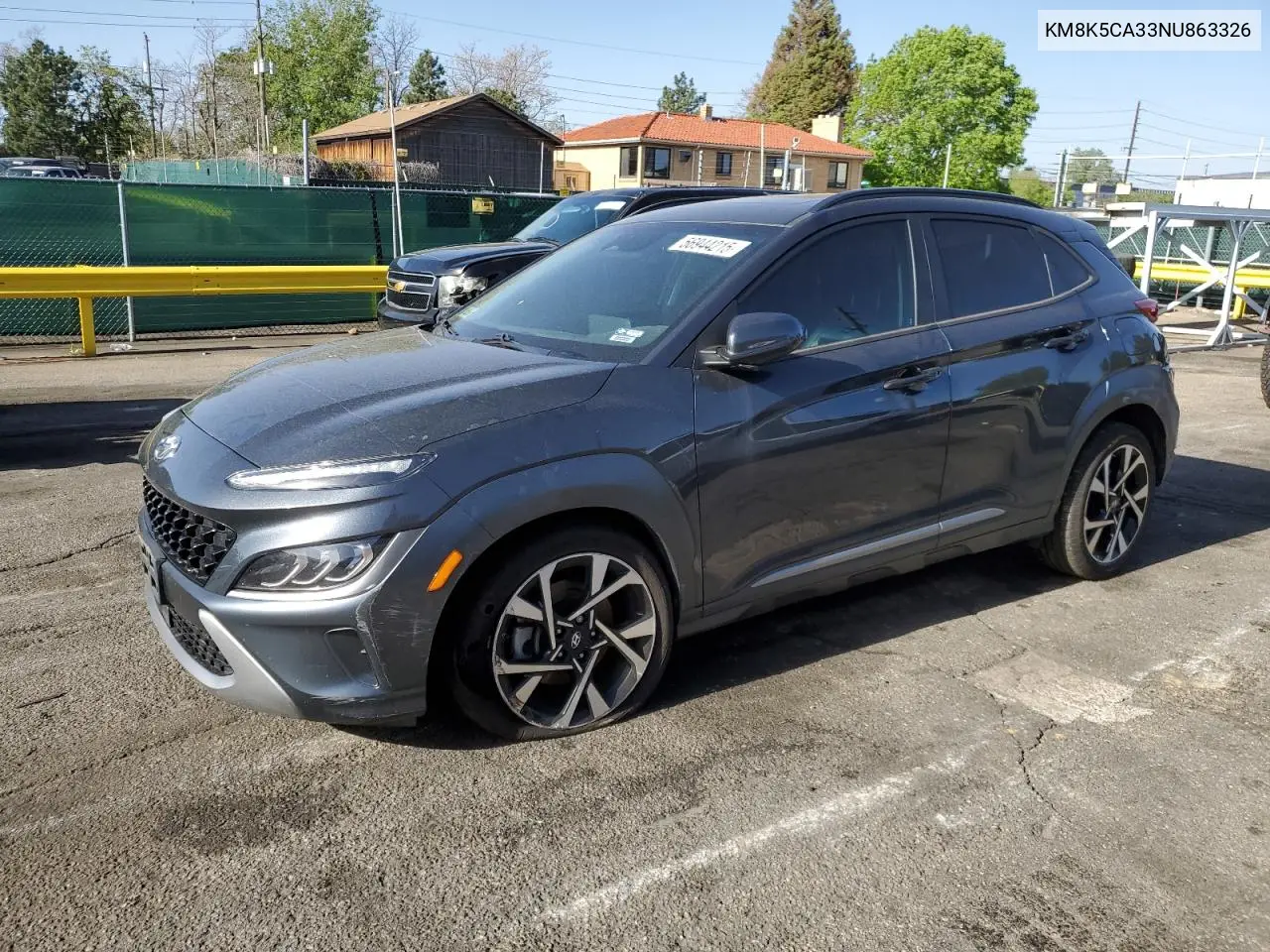 2022 Hyundai Kona Limited VIN: KM8K5CA33NU863326 Lot: 56944215