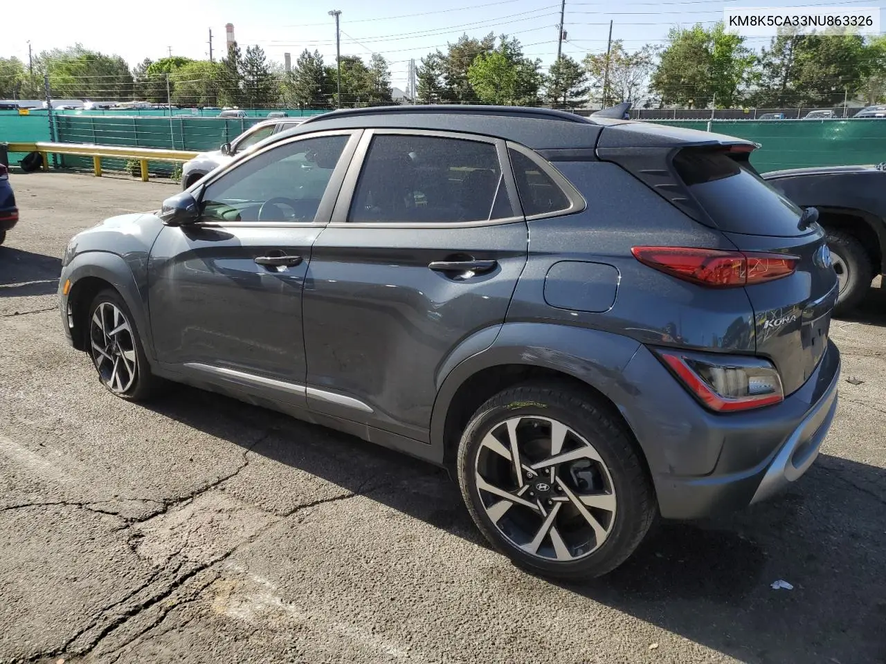 2022 Hyundai Kona Limited VIN: KM8K5CA33NU863326 Lot: 56944215