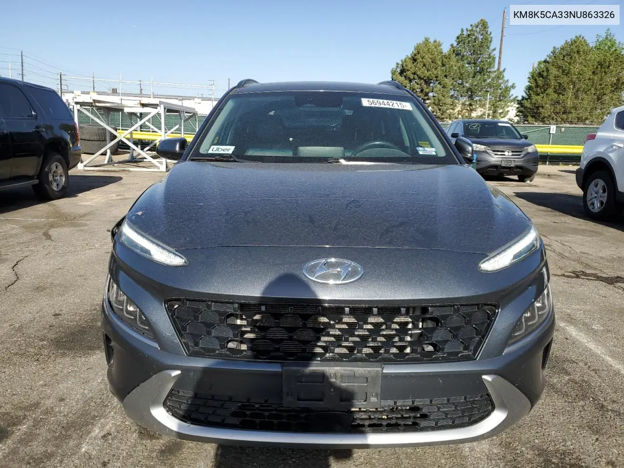 2022 Hyundai Kona Limited VIN: KM8K5CA33NU863326 Lot: 56944215