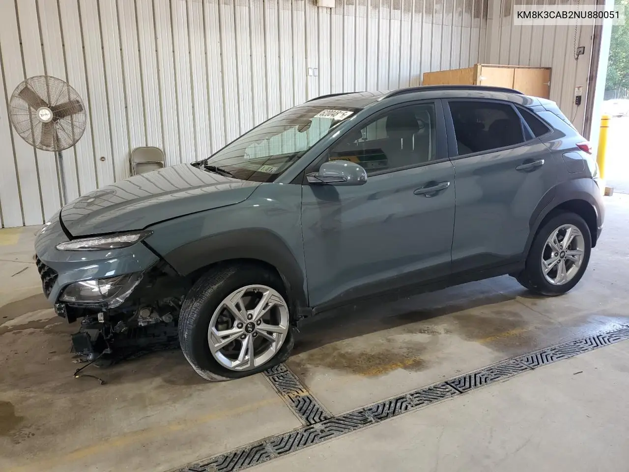 2022 Hyundai Kona Sel VIN: KM8K3CAB2NU880051 Lot: 62004815