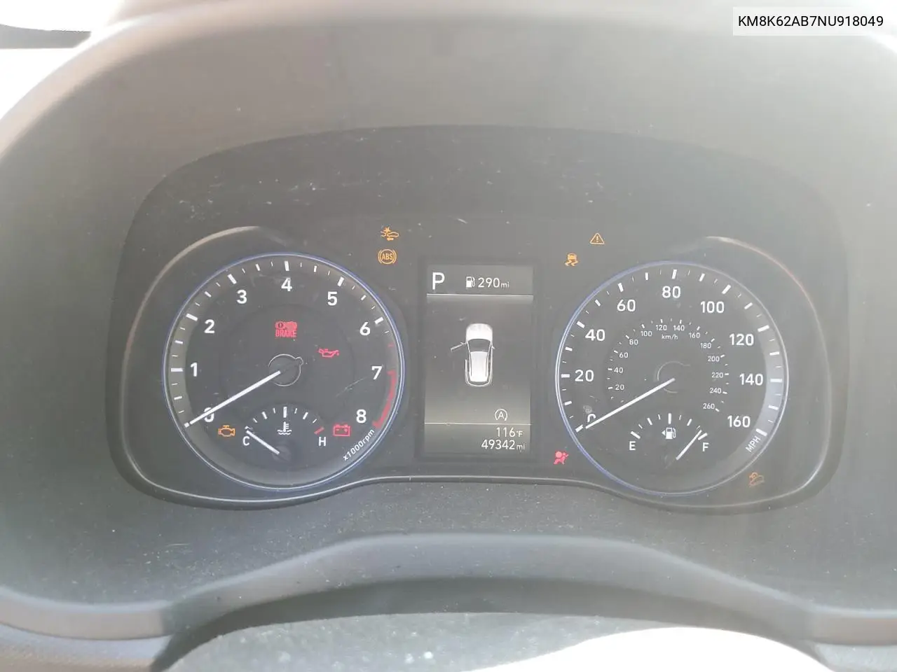 2022 Hyundai Kona Sel VIN: KM8K62AB7NU918049 Lot: 62284775