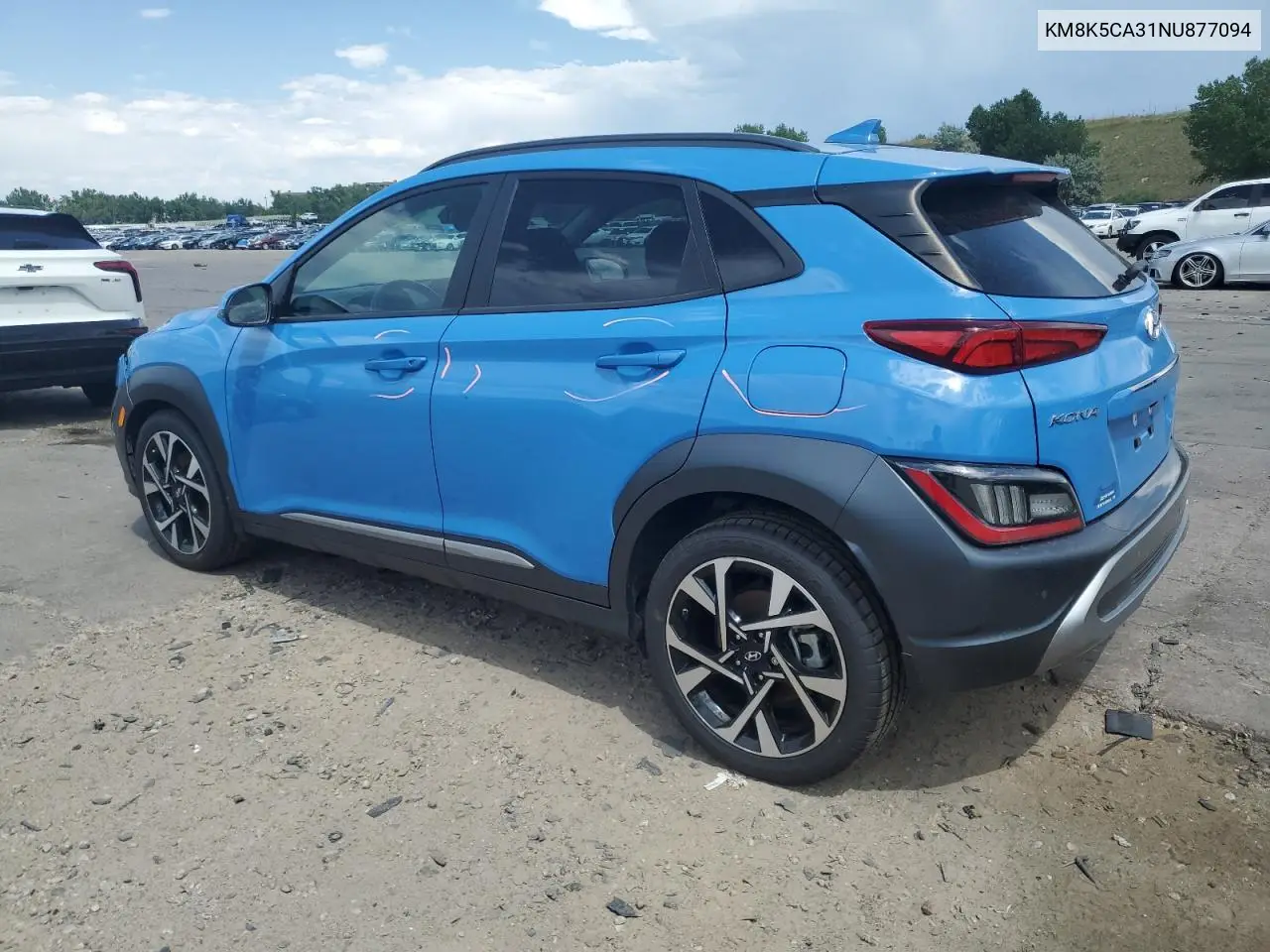 2022 Hyundai Kona Limited VIN: KM8K5CA31NU877094 Lot: 62510315
