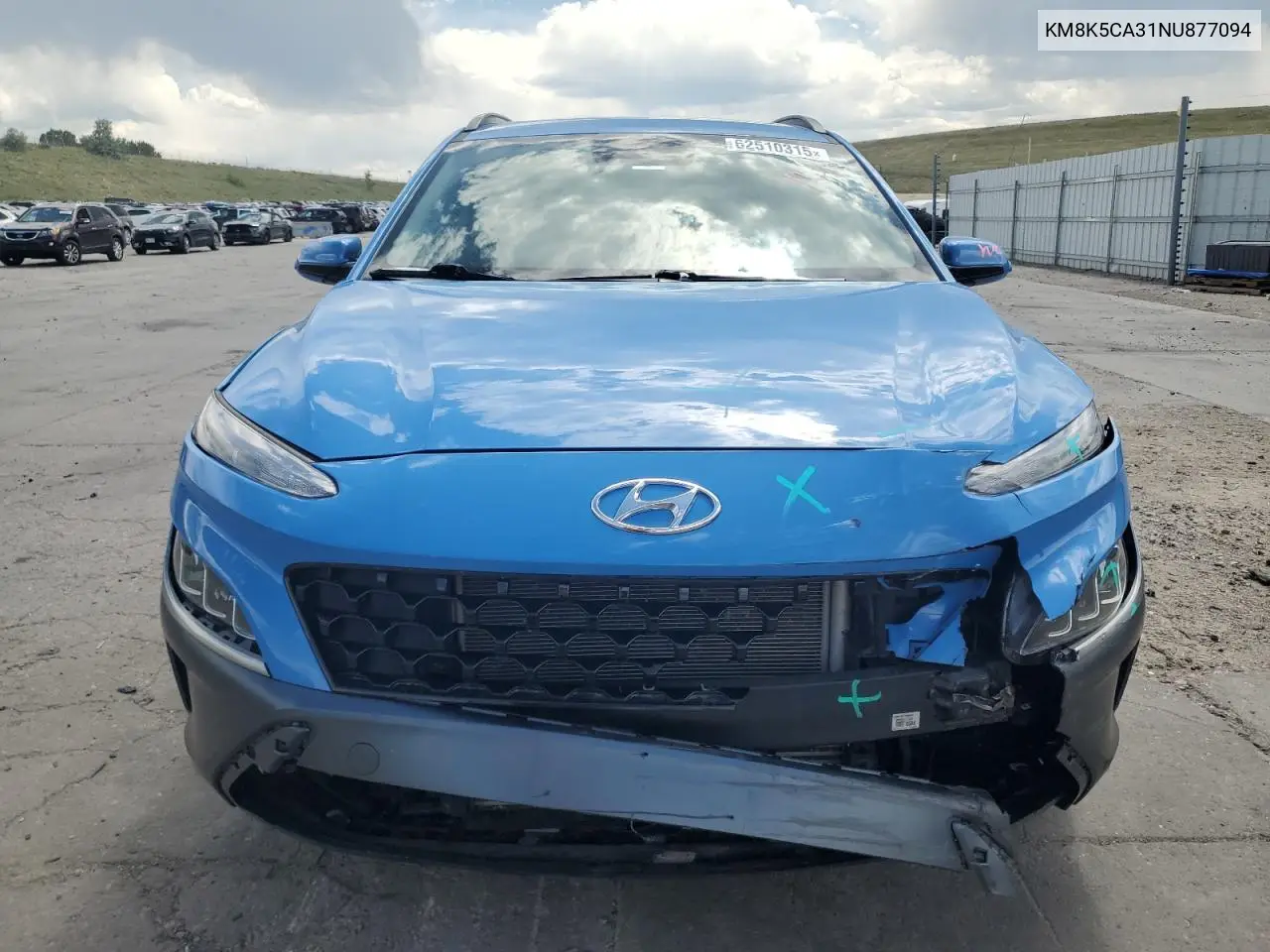 2022 Hyundai Kona Limited VIN: KM8K5CA31NU877094 Lot: 62510315
