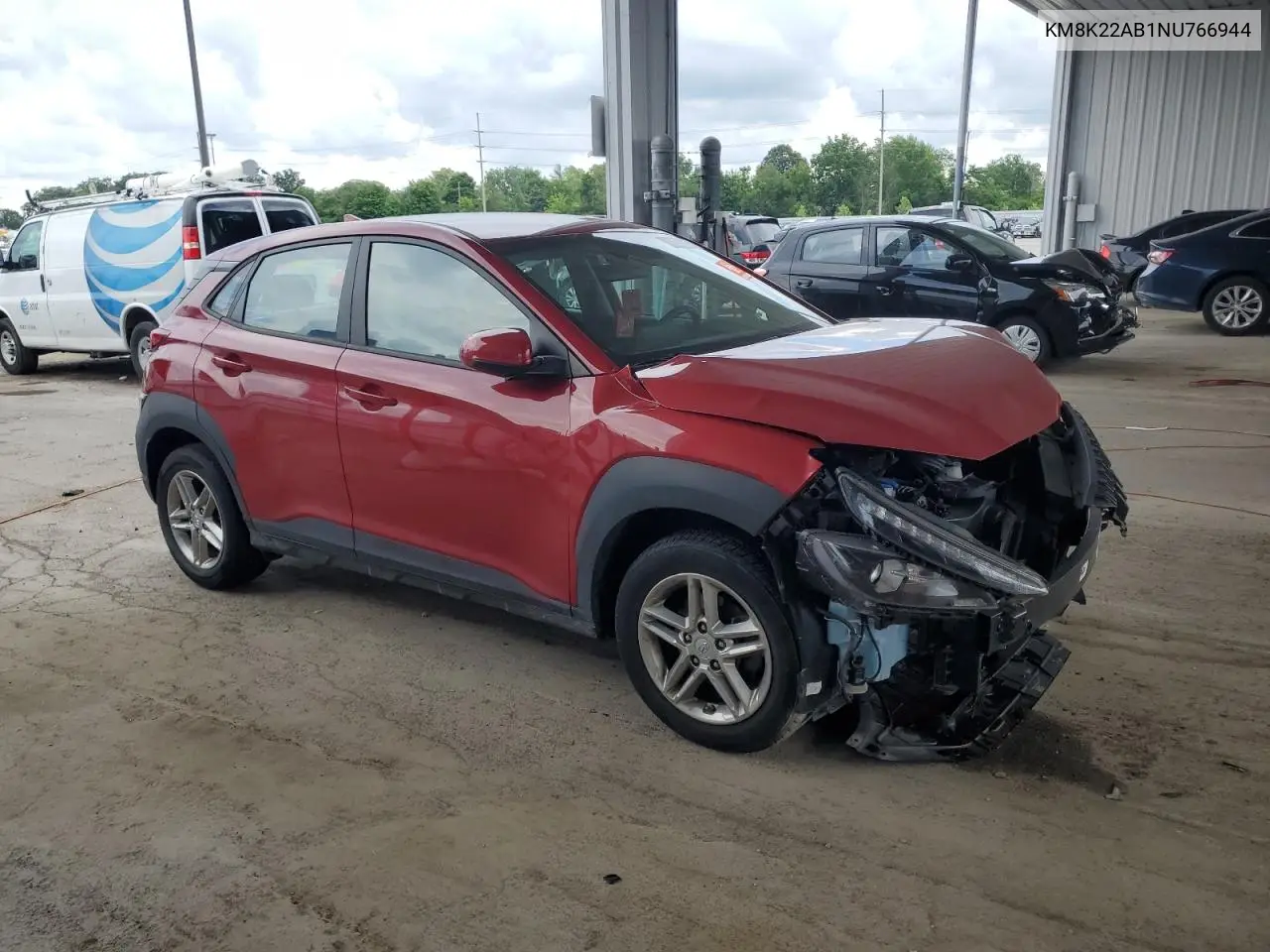 2022 Hyundai Kona Sel VIN: KM8K22AB1NU766944 Lot: 62629345
