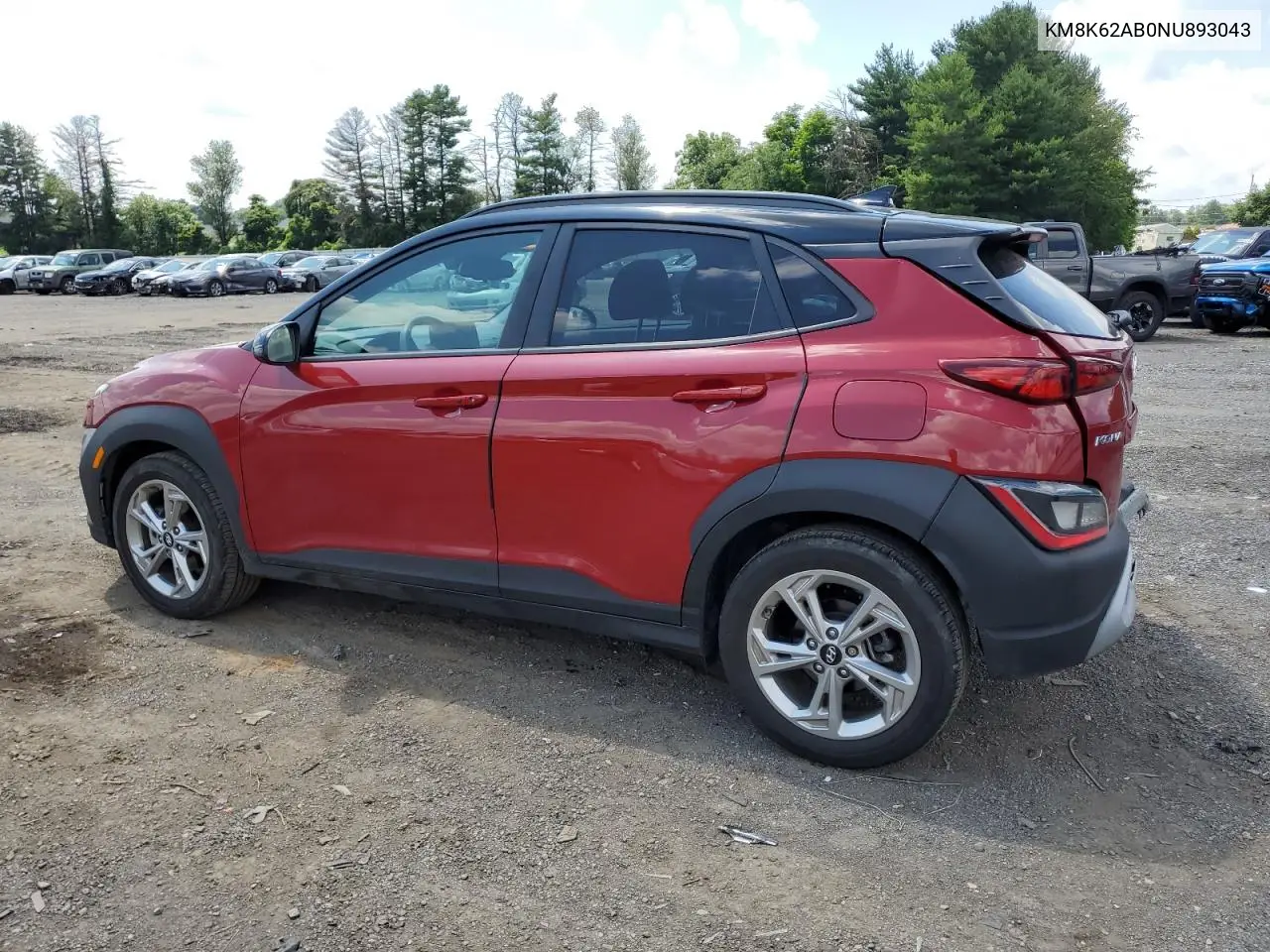 2022 Hyundai Kona Sel VIN: KM8K62AB0NU893043 Lot: 62790075