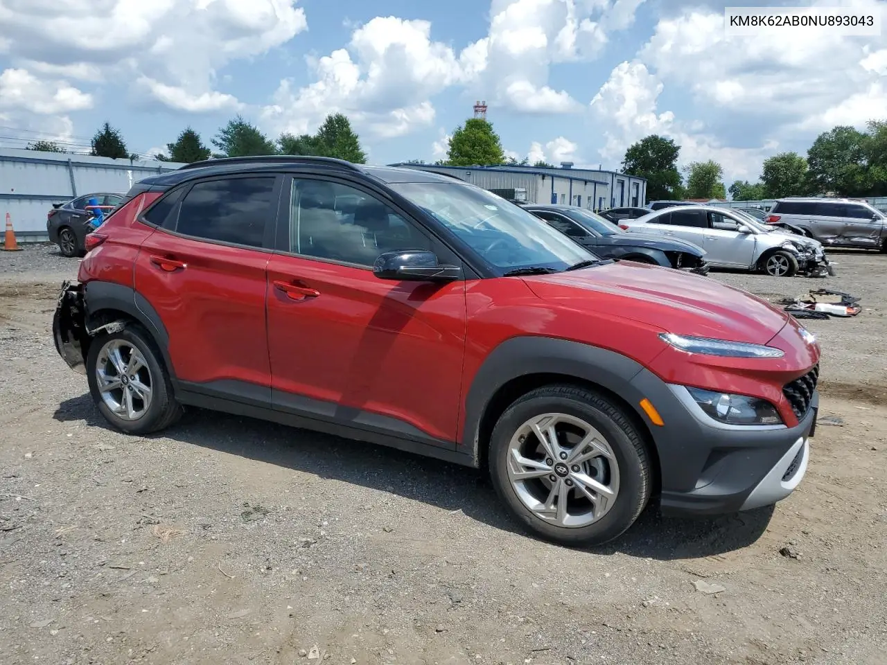 2022 Hyundai Kona Sel VIN: KM8K62AB0NU893043 Lot: 62790075