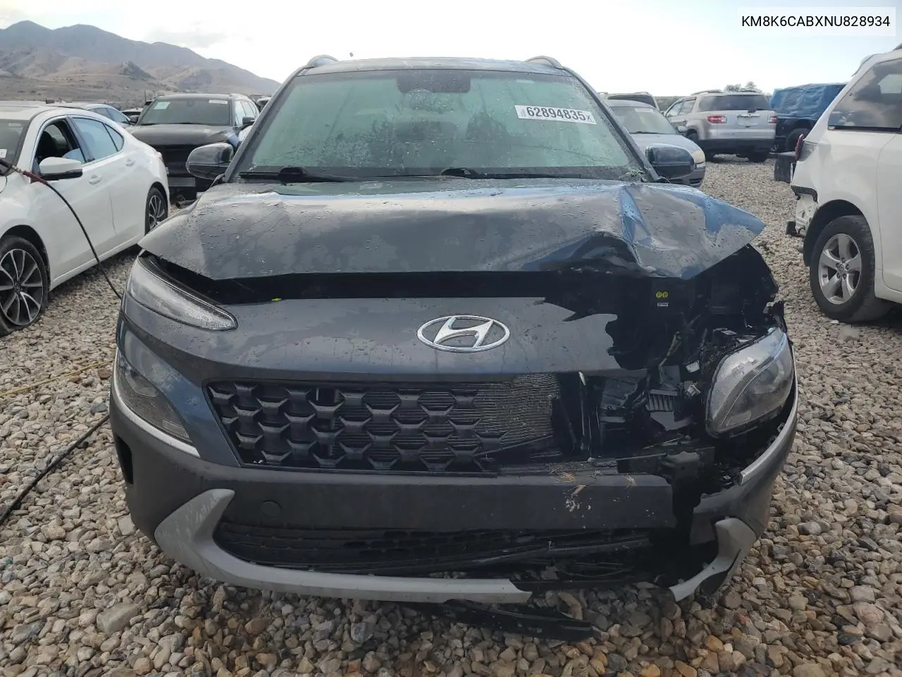 2022 Hyundai Kona Sel VIN: KM8K6CABXNU828934 Lot: 62894835