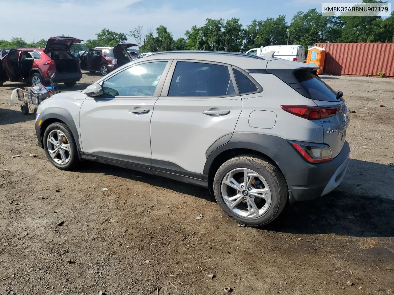 2022 Hyundai Kona Sel VIN: KM8K32AB8NU907179 Lot: 63184385