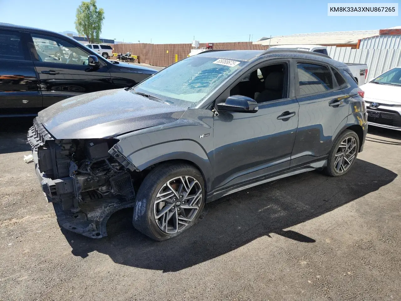 2022 Hyundai Kona N Line VIN: KM8K33A3XNU867265 Lot: 65088675