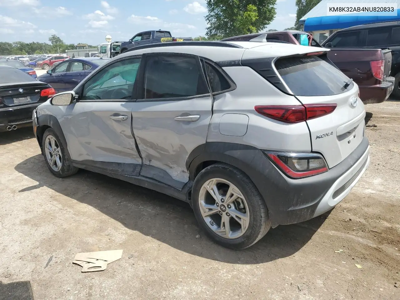 2022 Hyundai Kona Sel VIN: KM8K32AB4NU820833 Lot: 65331995