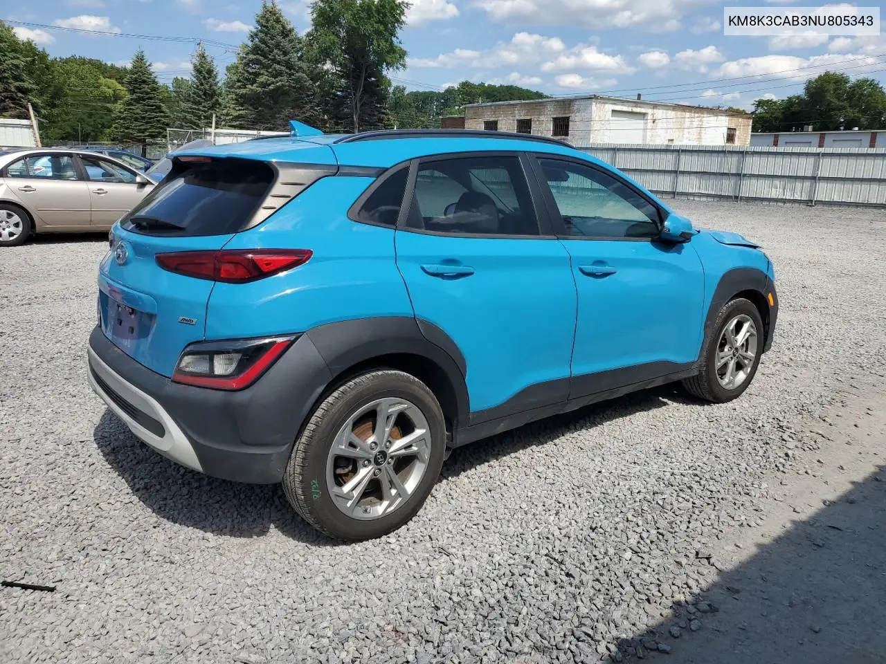 2022 Hyundai Kona Sel VIN: KM8K3CAB3NU805343 Lot: 65628335