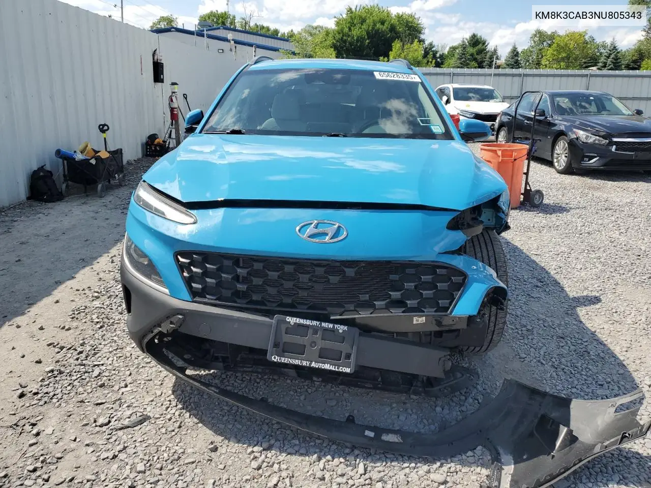 2022 Hyundai Kona Sel VIN: KM8K3CAB3NU805343 Lot: 65628335