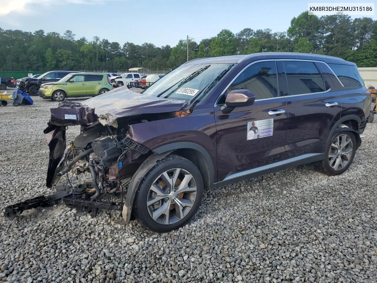 KM8R3DHE2MU315186 2021 Hyundai Palisade Sel