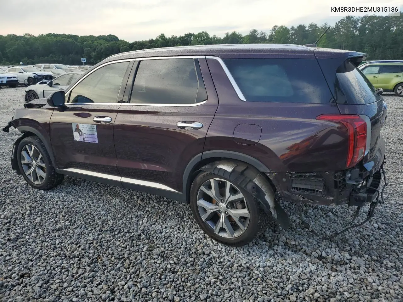 KM8R3DHE2MU315186 2021 Hyundai Palisade Sel