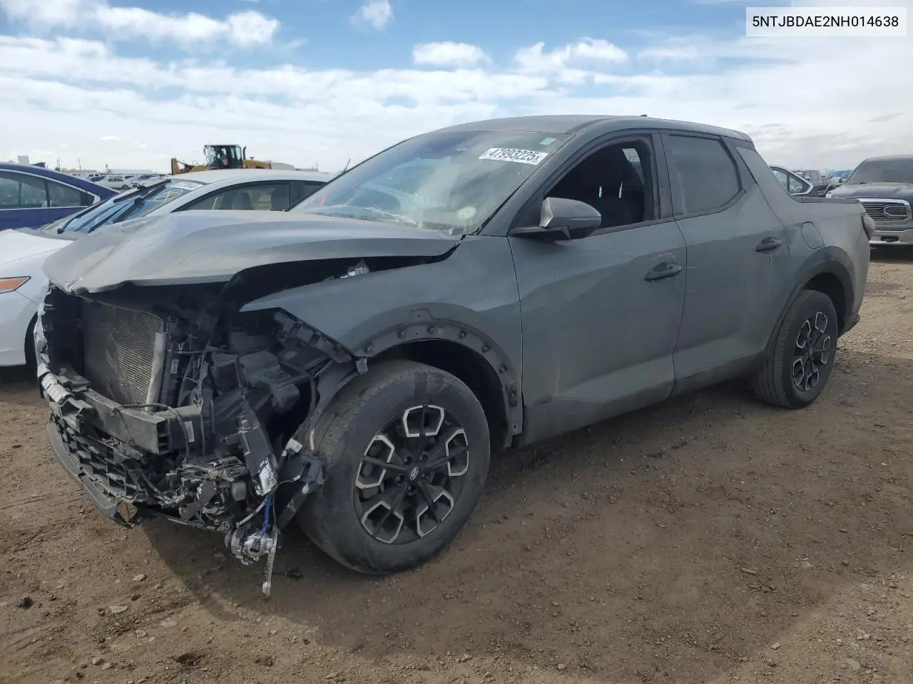 2022 Hyundai Santa Cruz Sel VIN: 5NTJBDAE2NH014638 Lot: 47993225