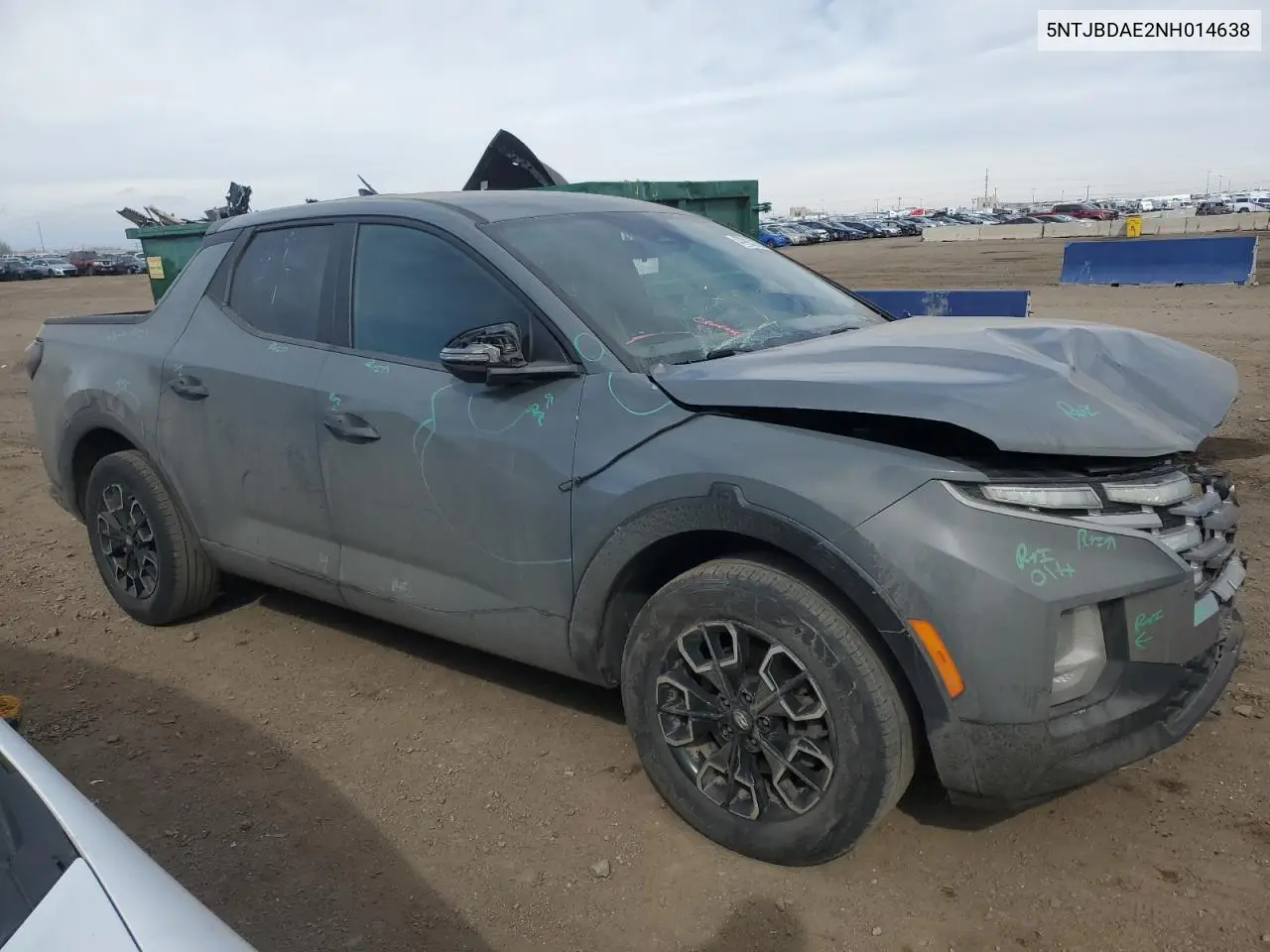 2022 Hyundai Santa Cruz Sel VIN: 5NTJBDAE2NH014638 Lot: 47993225