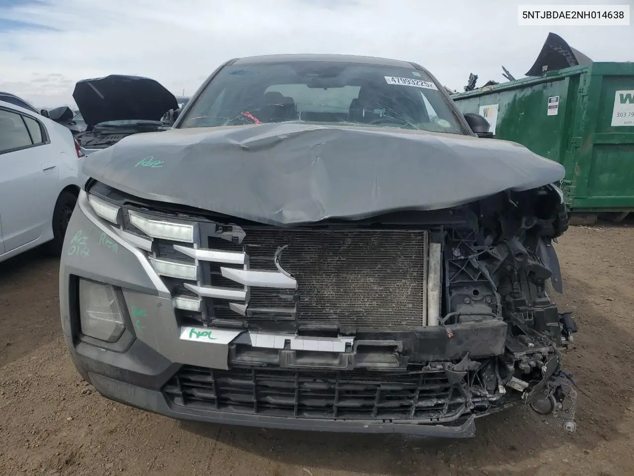 2022 Hyundai Santa Cruz Sel VIN: 5NTJBDAE2NH014638 Lot: 47993225