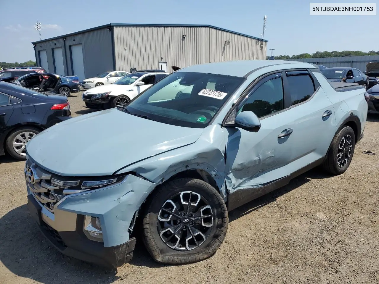 2022 Hyundai Santa Cruz Sel VIN: 5NTJBDAE3NH001753 Lot: 62223735