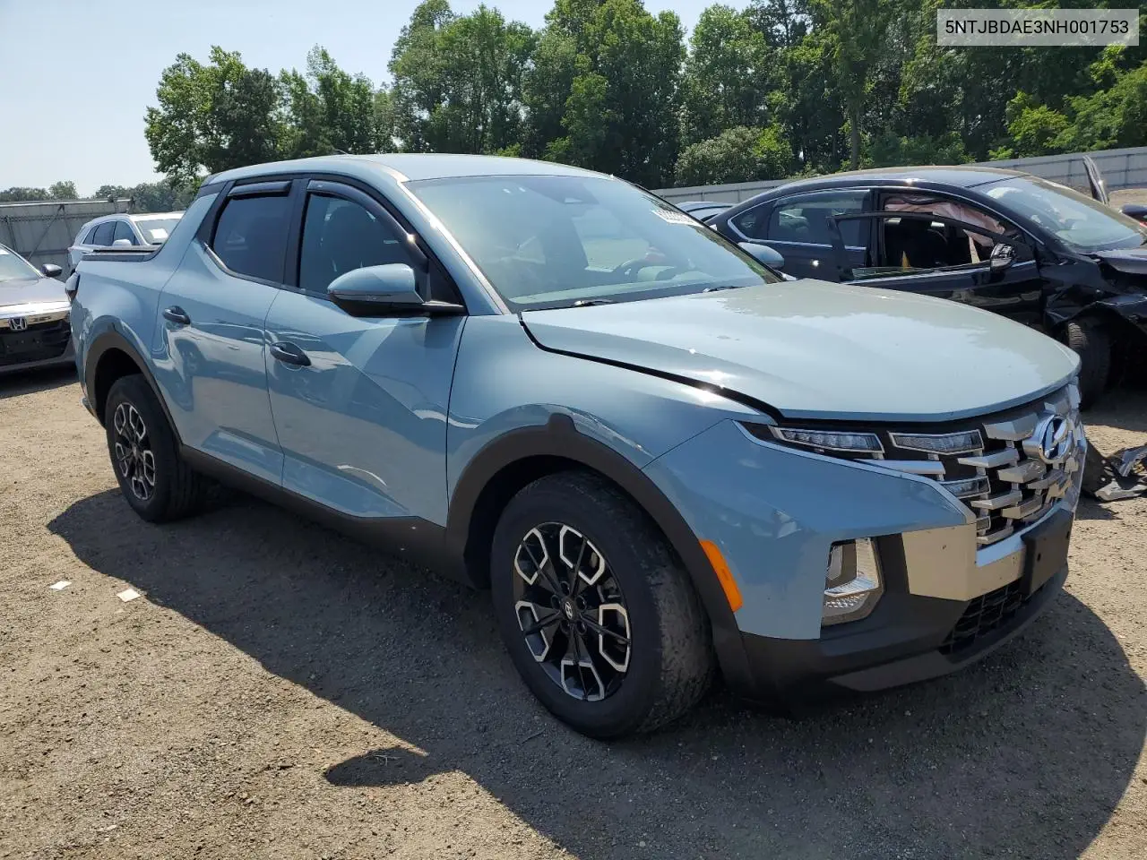 2022 Hyundai Santa Cruz Sel VIN: 5NTJBDAE3NH001753 Lot: 62223735