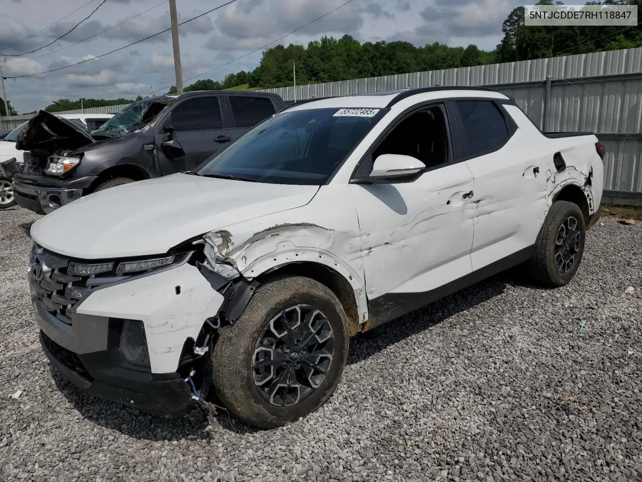 2024 Hyundai Santa Cruz Sel VIN: 5NTJCDDE7RH118847 Lot: 55722485