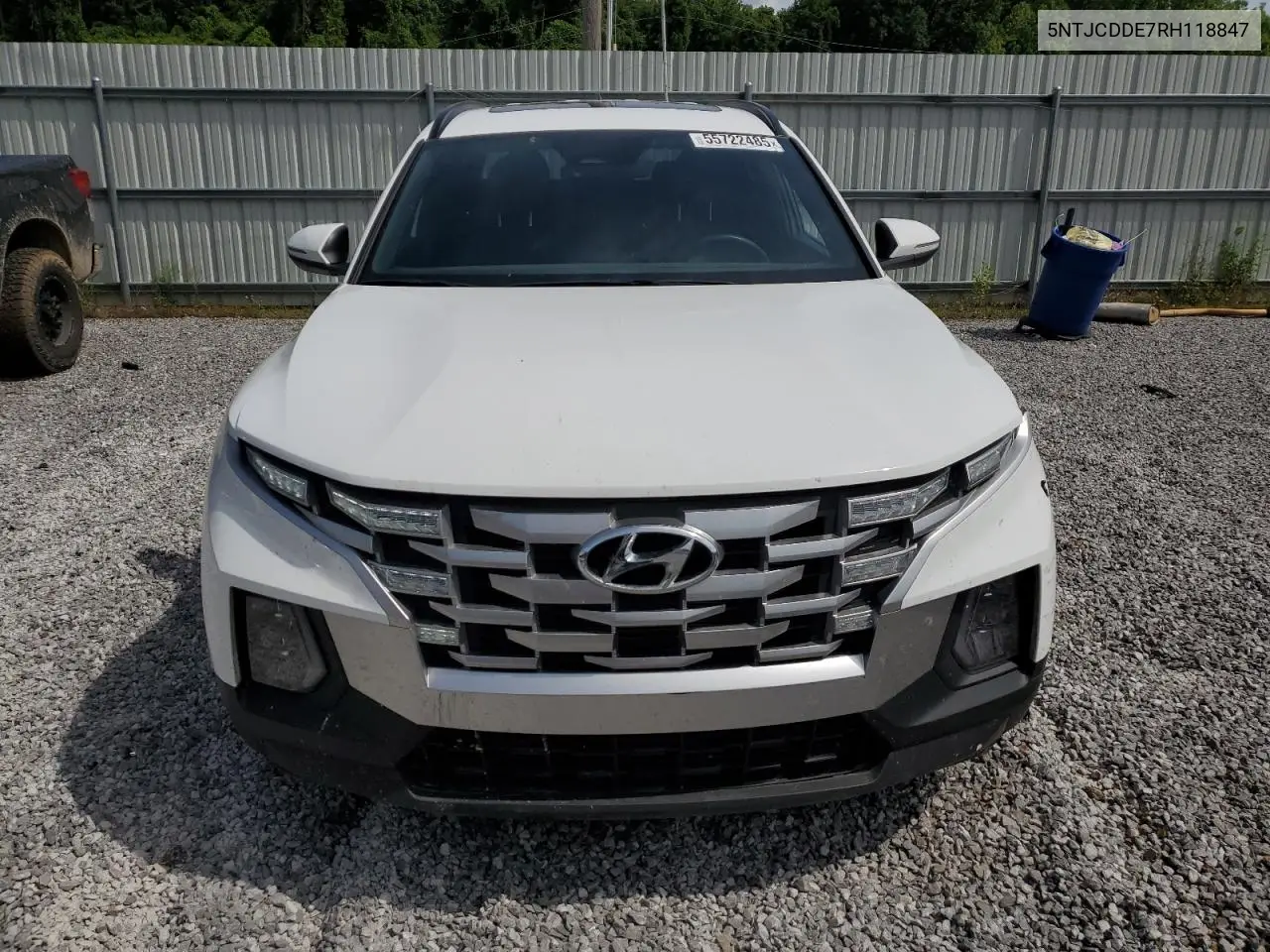 2024 Hyundai Santa Cruz Sel VIN: 5NTJCDDE7RH118847 Lot: 55722485