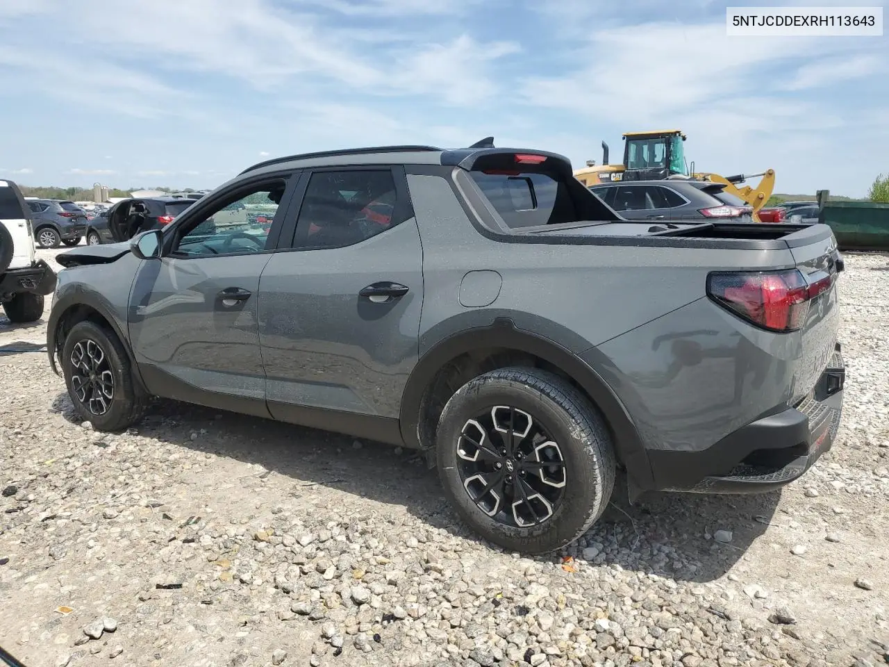 2024 Hyundai Santa Cruz Sel VIN: 5NTJCDDEXRH113643 Lot: 55754695