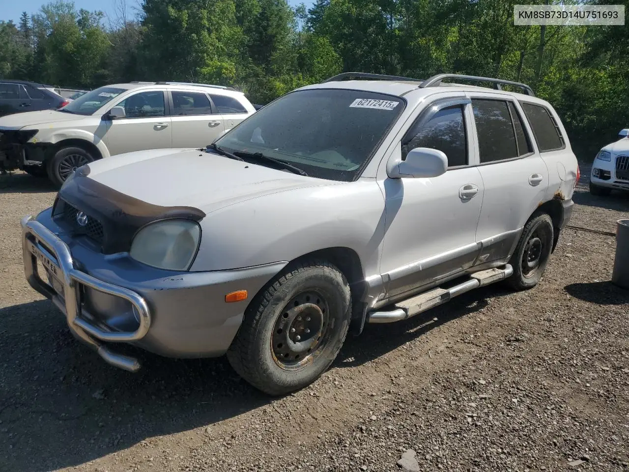 2004 Hyundai Santa Fe VIN: KM8SB73D14U751693 Lot: 62172415