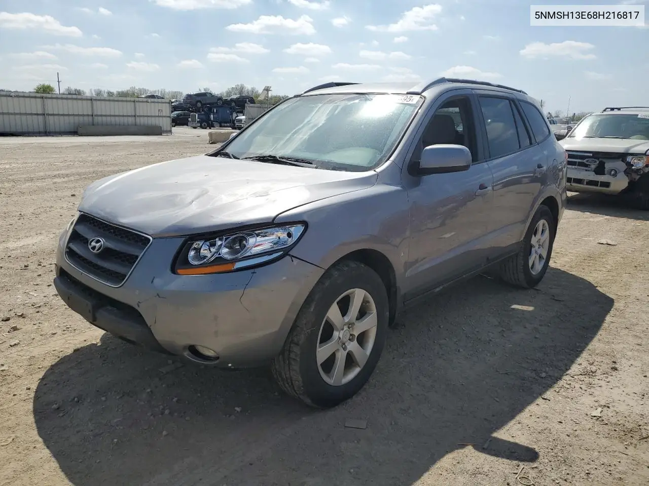 2008 Hyundai Santa Fe Se VIN: 5NMSH13E68H216817 Lot: 52581695