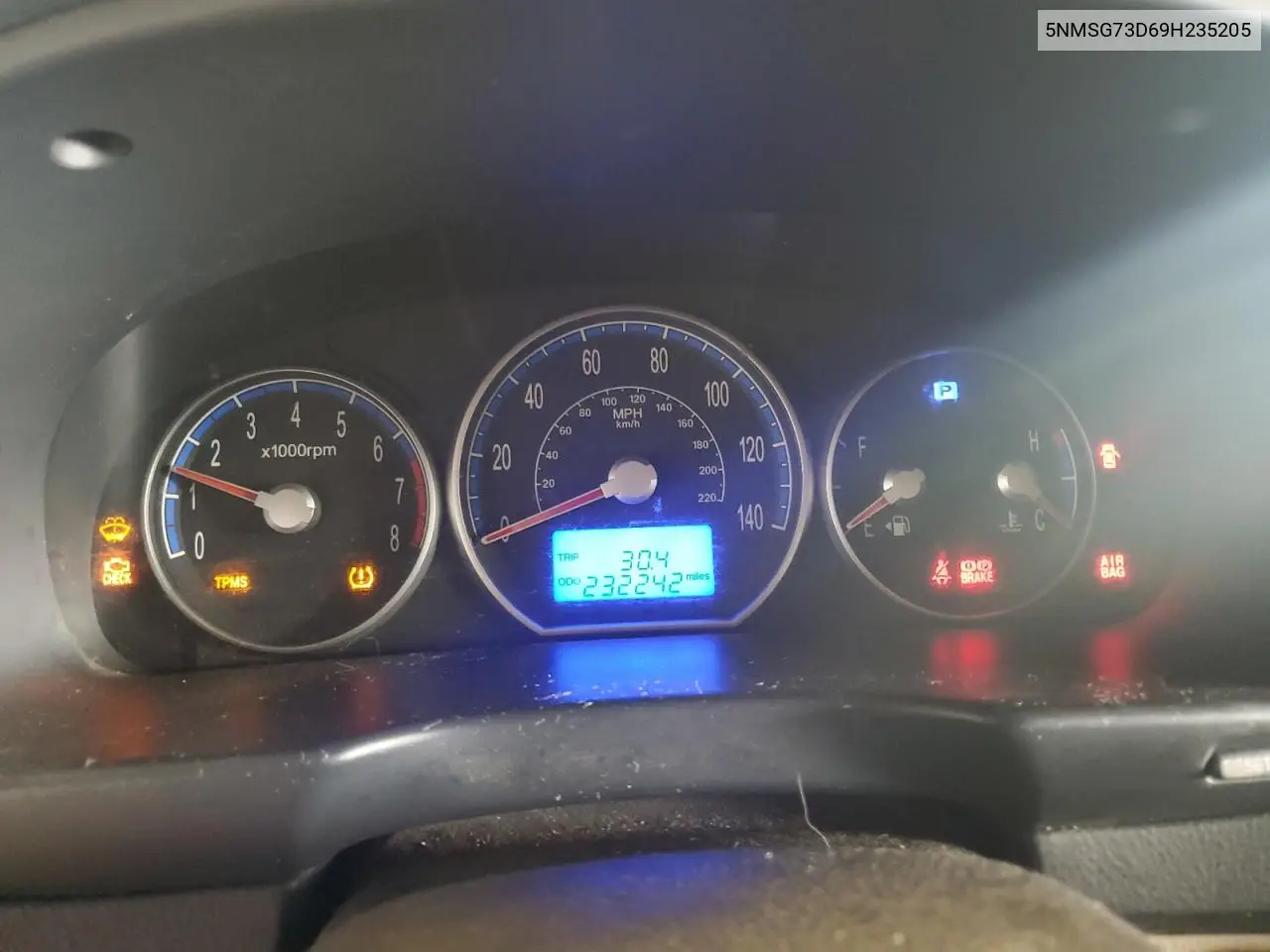 2009 Hyundai Santa Fe Gls VIN: 5NMSG73D69H235205 Lot: 56998005