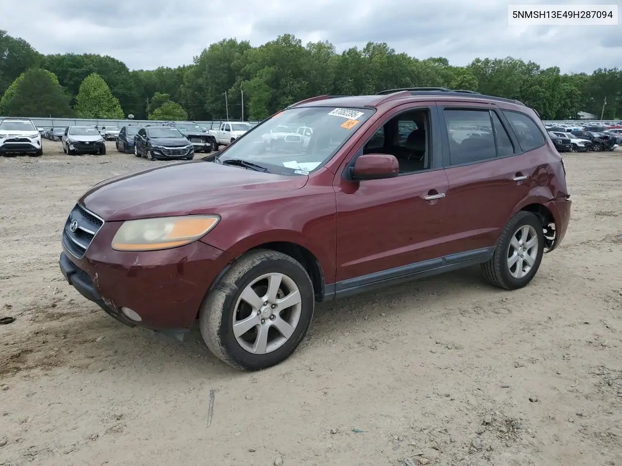 2009 Hyundai Santa Fe Se VIN: 5NMSH13E49H287094 Lot: 57082395