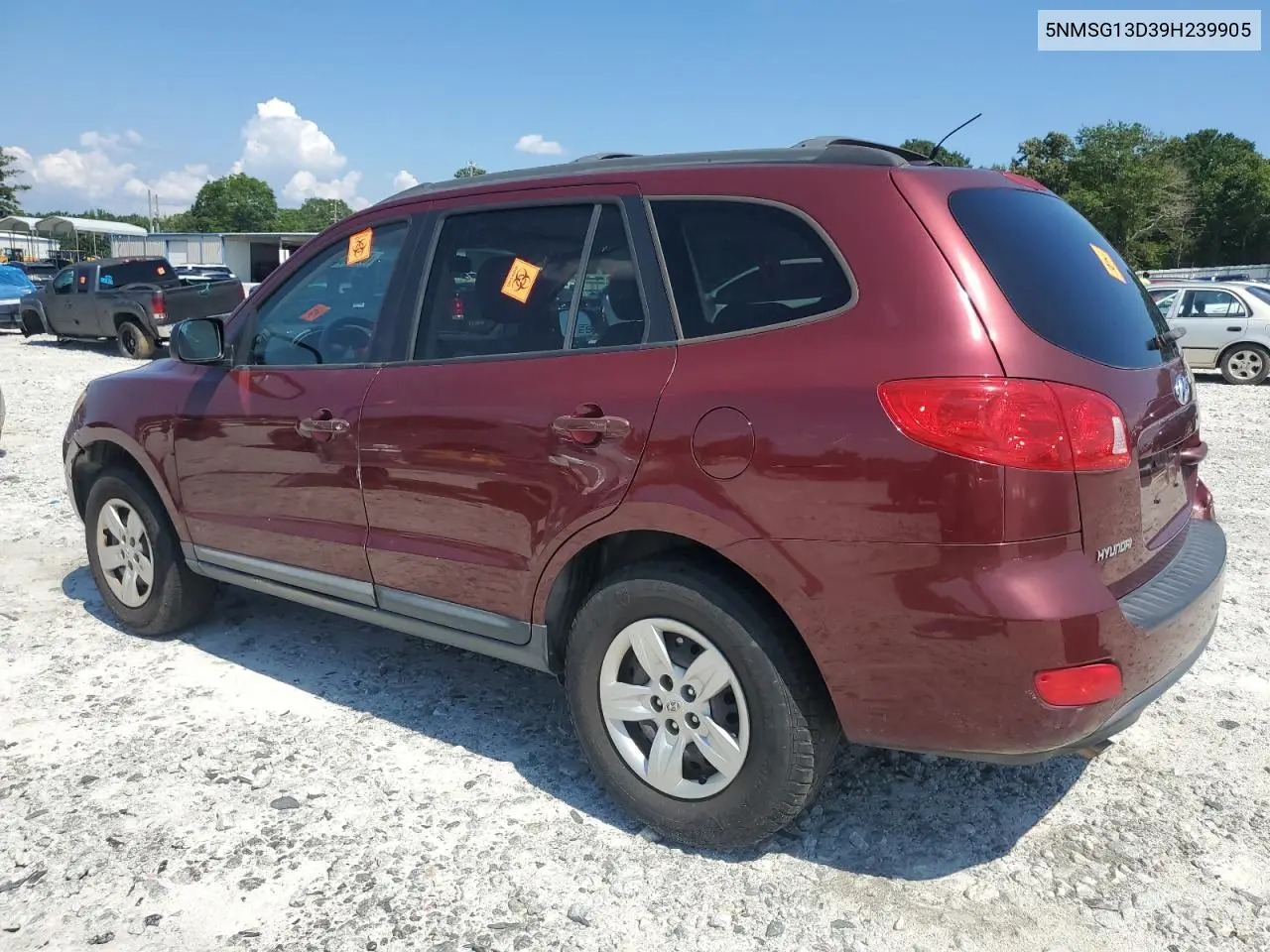2009 Hyundai Santa Fe Gls VIN: 5NMSG13D39H239905 Lot: 62696275