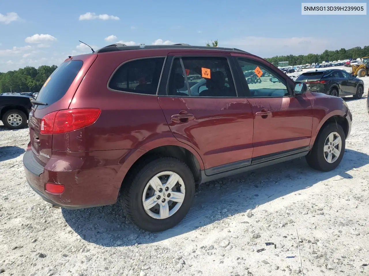 2009 Hyundai Santa Fe Gls VIN: 5NMSG13D39H239905 Lot: 62696275