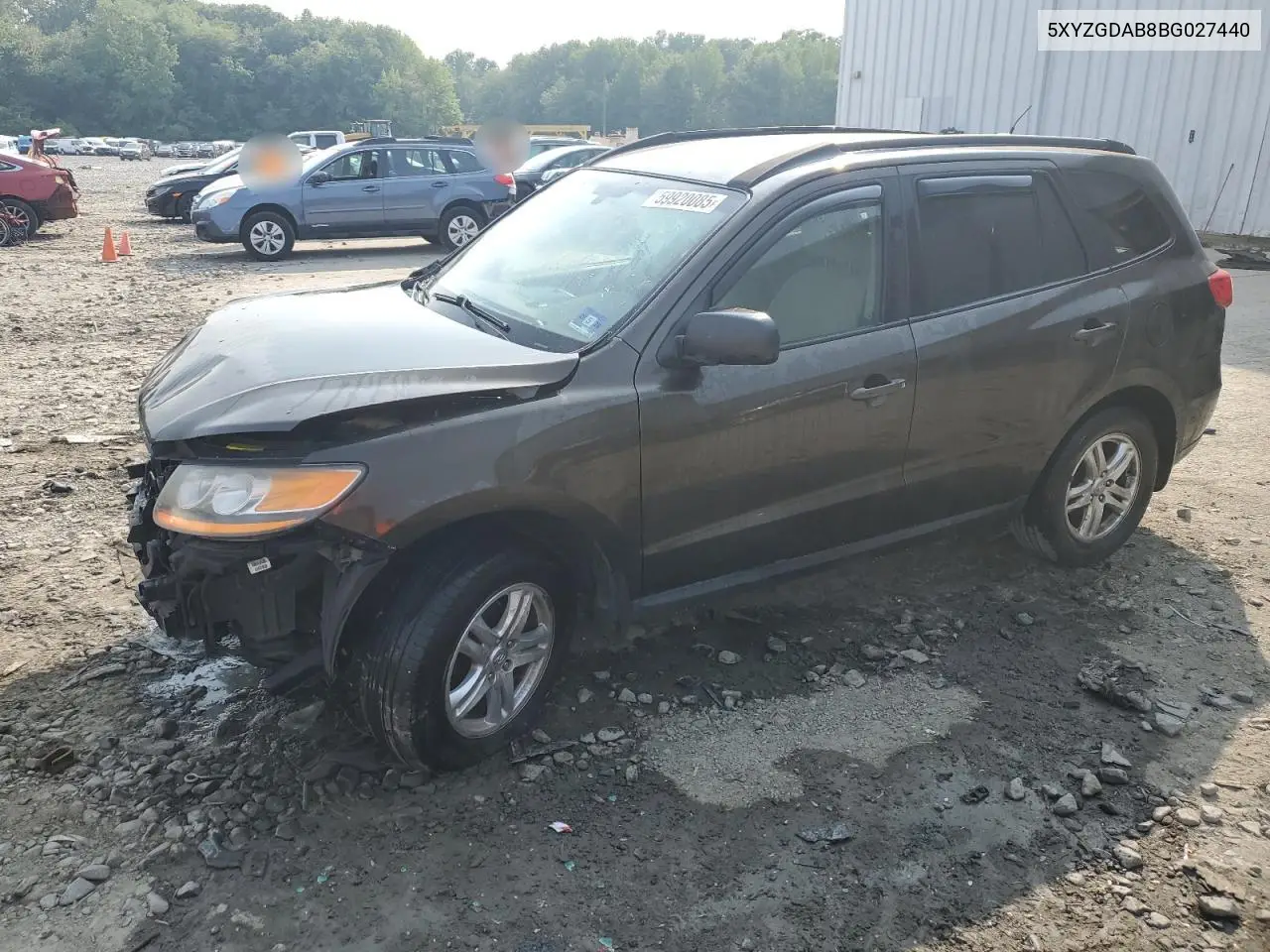 2011 Hyundai Santa Fe Gls VIN: 5XYZGDAB8BG027440 Lot: 59920085