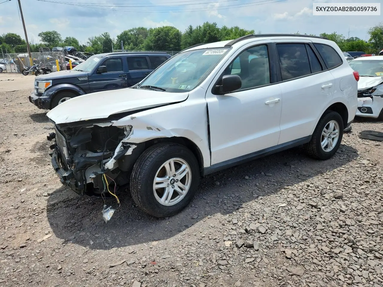 2011 Hyundai Santa Fe Gls VIN: 5XYZGDAB2BG059736 Lot: 62156055