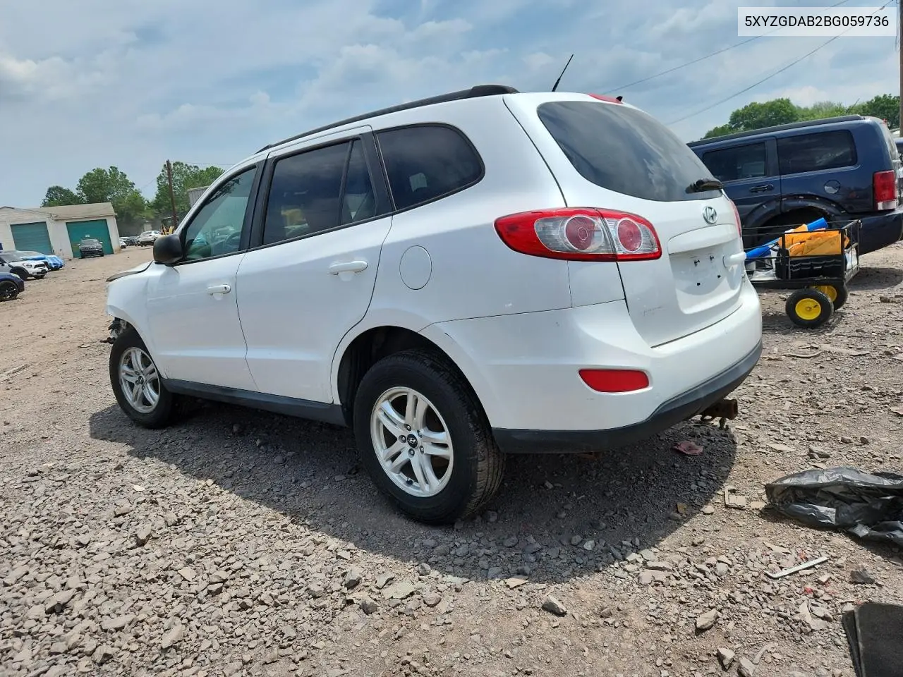 2011 Hyundai Santa Fe Gls VIN: 5XYZGDAB2BG059736 Lot: 62156055