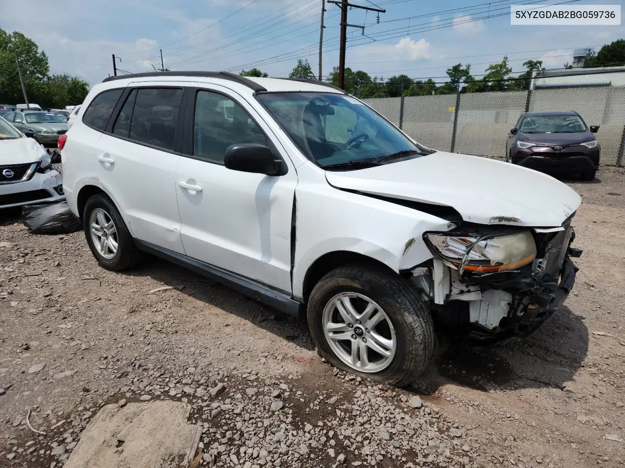 2011 Hyundai Santa Fe Gls VIN: 5XYZGDAB2BG059736 Lot: 62156055