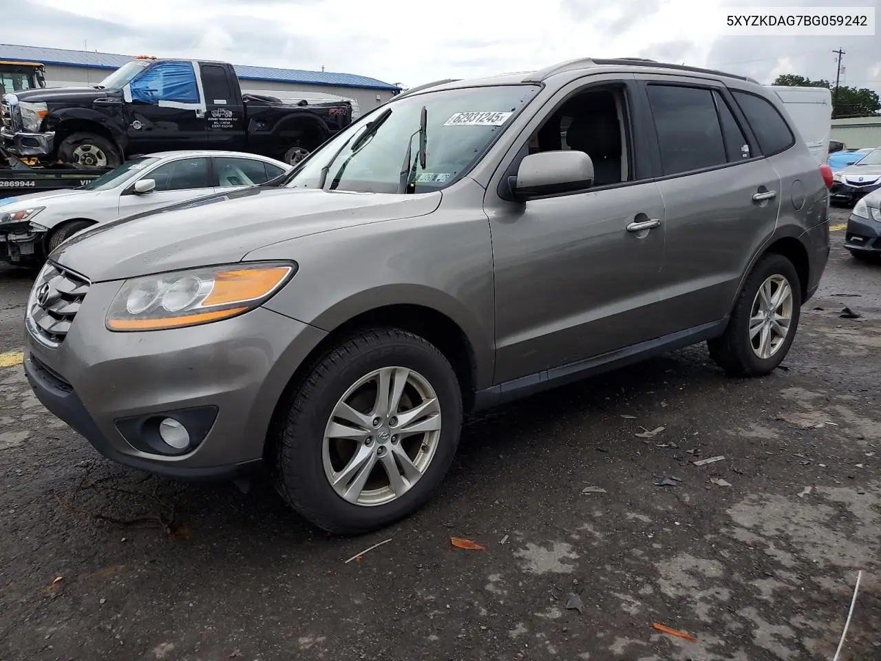 2011 Hyundai Santa Fe Limited VIN: 5XYZKDAG7BG059242 Lot: 62931245