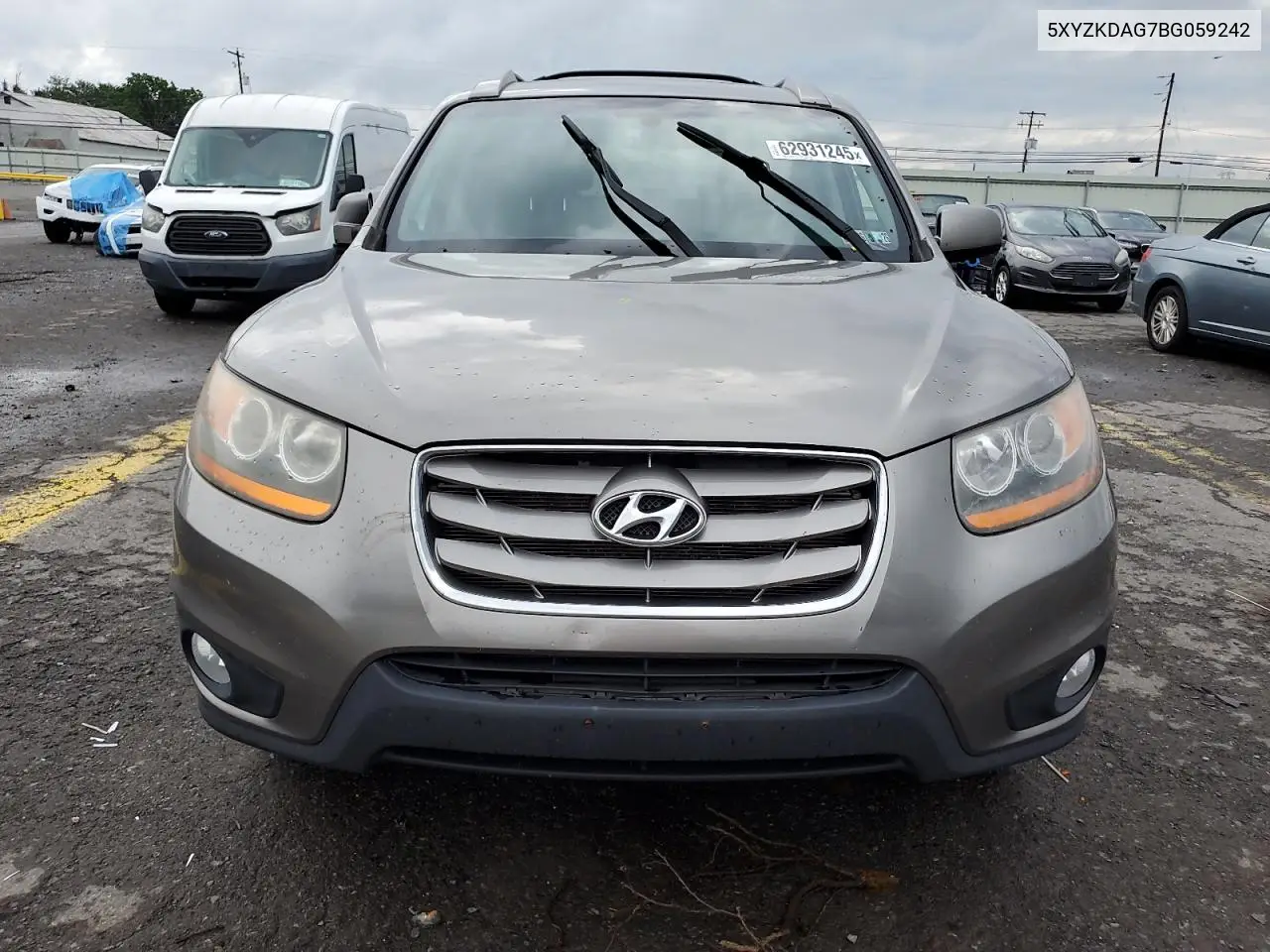 2011 Hyundai Santa Fe Limited VIN: 5XYZKDAG7BG059242 Lot: 62931245