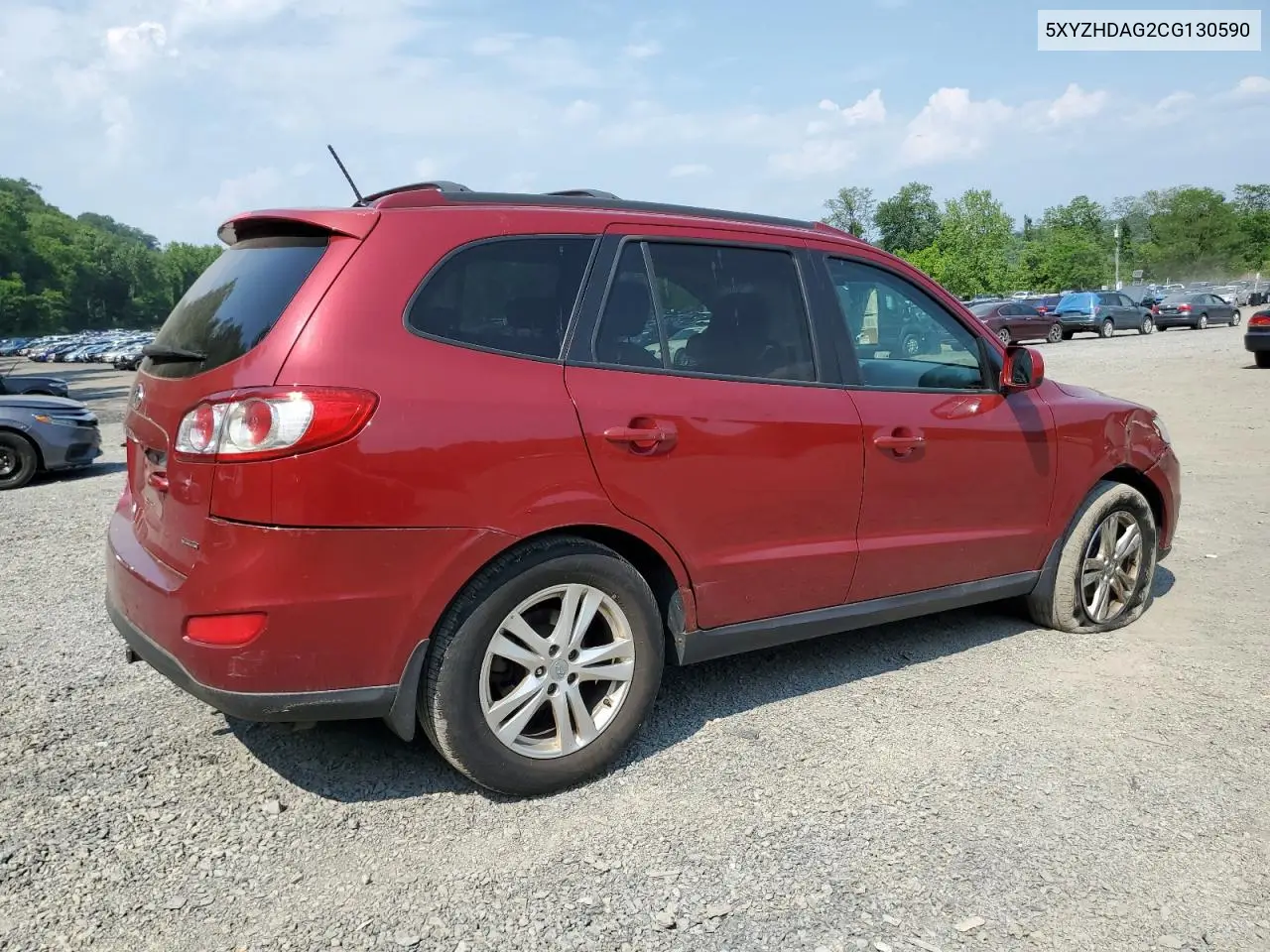 2012 Hyundai Santa Fe Se VIN: 5XYZHDAG2CG130590 Lot: 59874385