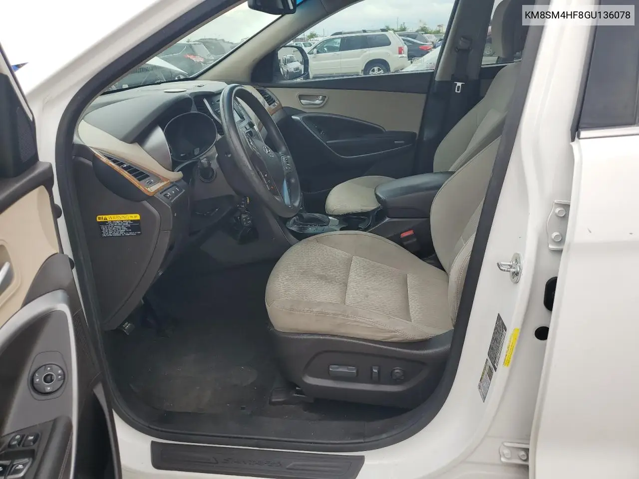 2016 Hyundai Santa Fe Se VIN: KM8SM4HF8GU136078 Lot: 63023865