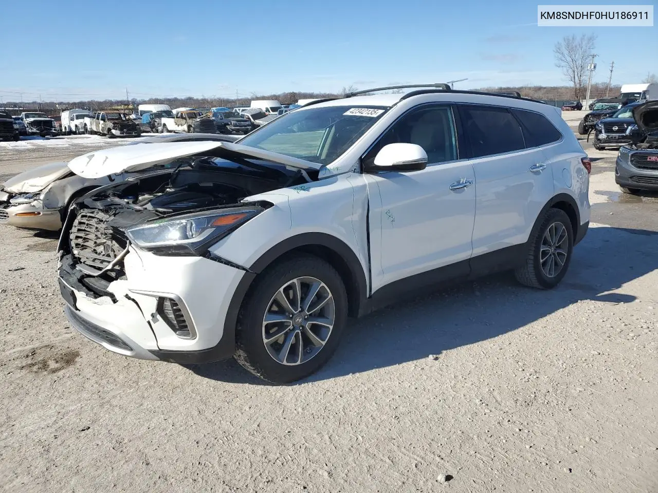 2017 Hyundai Santa Fe Se VIN: KM8SNDHF0HU186911 Lot: 42342135