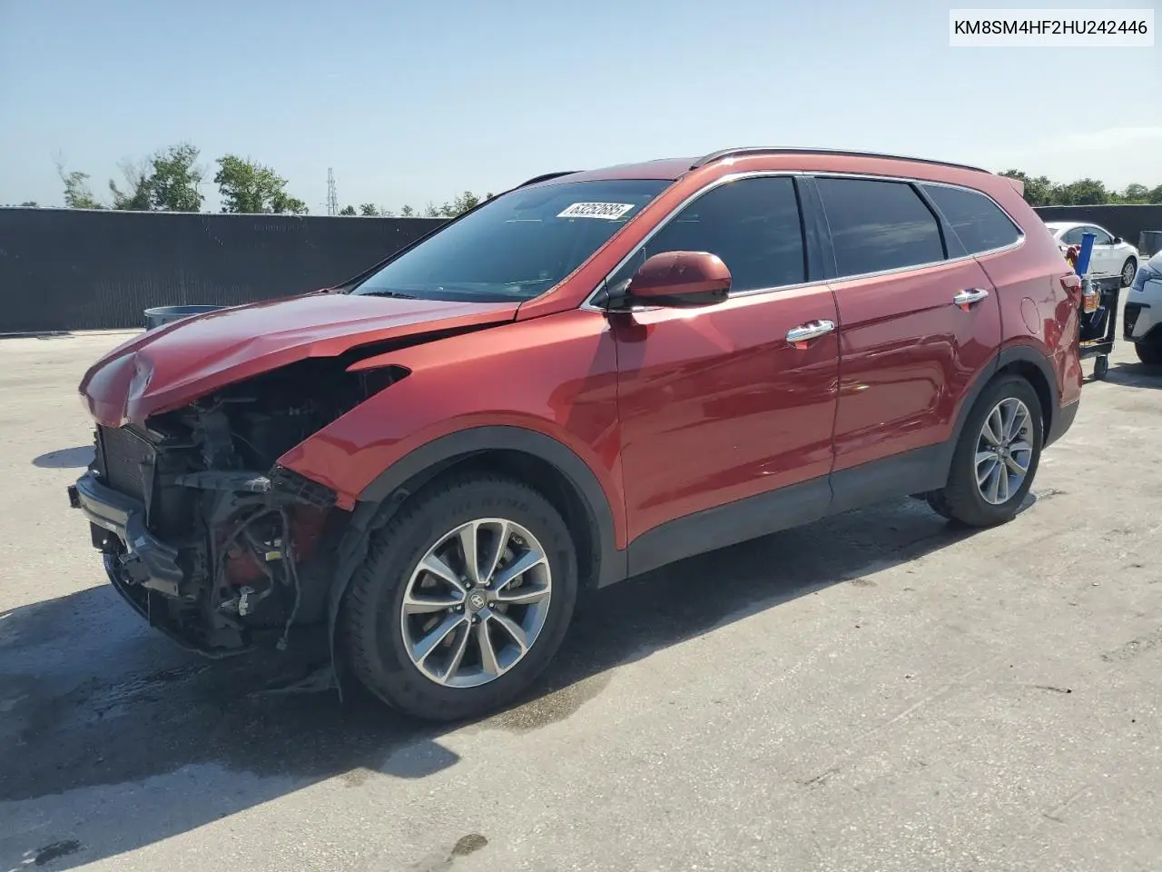 2017 Hyundai Santa Fe Se VIN: KM8SM4HF2HU242446 Lot: 63252685