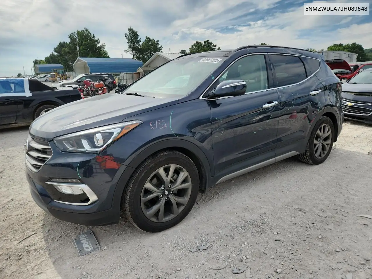2018 Hyundai Santa Fe Sport VIN: 5NMZWDLA7JH089648 Lot: 62087235