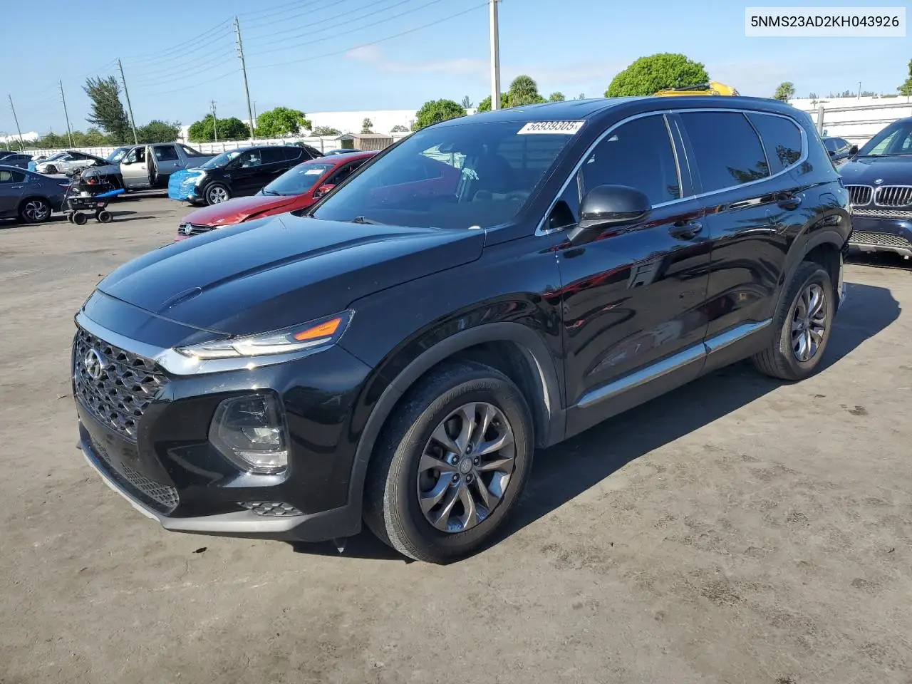 2019 Hyundai Santa Fe Se VIN: 5NMS23AD2KH043926 Lot: 56939305