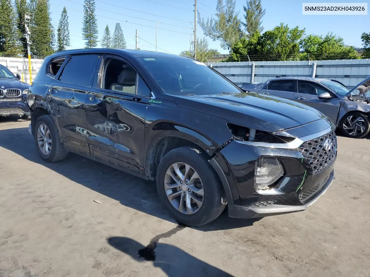 2019 Hyundai Santa Fe Se VIN: 5NMS23AD2KH043926 Lot: 56939305