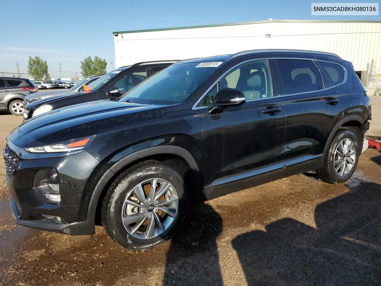 2019 Hyundai Santa Fe Sel VIN: 5NMS3CAD8KH080136 Lot: 63030515