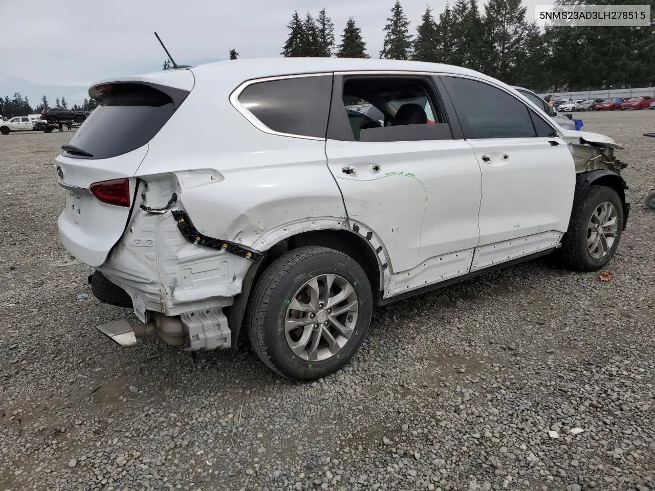 2020 Hyundai Santa Fe Se VIN: 5NMS23AD3LH278515 Lot: 52537445