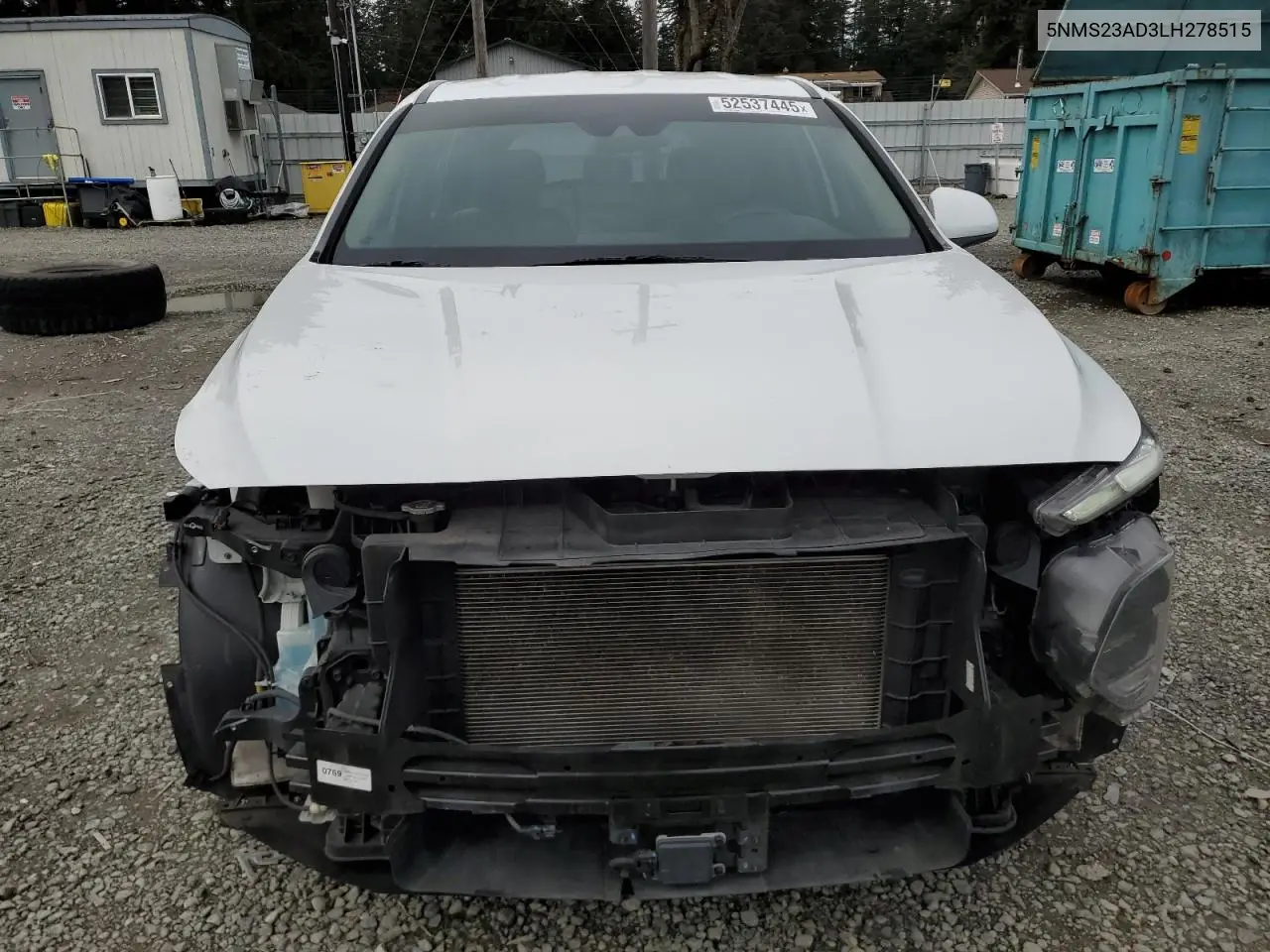 2020 Hyundai Santa Fe Se VIN: 5NMS23AD3LH278515 Lot: 52537445